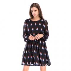 2018Autumn Wholesale Latest Fashion Printed Black 