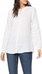 Brax Women's Val Linen Leinenbluse Mit Kordel Blou