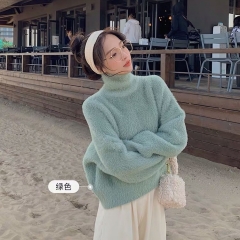 A polar bear turtleneck sweater for women in fall