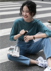 South Korea's new light color high waist knee larg