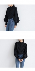 big lantern sleeve blouse women autumn winter sing
