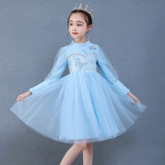 Girls winter dress Frozen princess dress plus velv