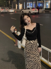 Chain tube top knitted bottoming shirt women Korea