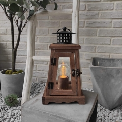 Wooden Vintage Nautical Style Lantern with Edison 
