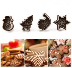 4PCs / Set Of 3D Christmas Cake Cut Piece Model Fo
