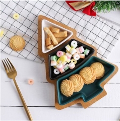 Christmas Tree Foor Contain Ceramic Dish Tray Remo