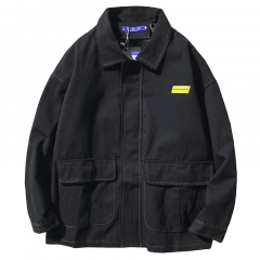 Japanese Vintage solid color work jacket men's fas