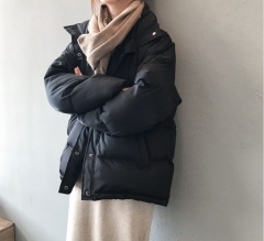 fashion solid women's winter down jacket stand col