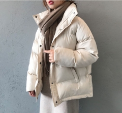 fashion solid women's winter down jacket stand col