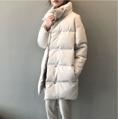 fashion ladies solid medium long warm winter down 