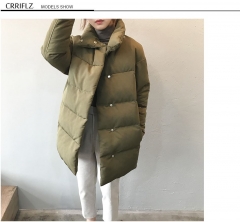 fashion ladies solid medium long warm winter down 