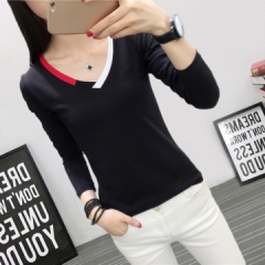 Summer women's T-shirt long sleeve Korean women's 