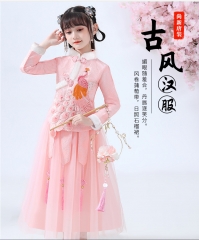 Cashmere girls' Hanfu autumn winter children's Chi