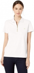 Calvin Klein Women's Short Sleeve Polo with Zip 柔和