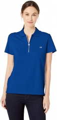 Calvin Klein Women's Short Sleeve Polo with Zip 蓝色