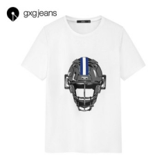 [商场同款]gxgjeans男装春新款圆领短袖印花白T恤男潮181644006 2018春季专柜同款