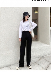 Black suit trousers for women with high waist pant