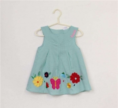 儿童蓝色碎花裙