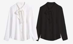 2020 Autumn/winter new blouse white chiffon blouse