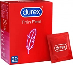 杜蕾斯 让爱飞扬Durex Condoms Thin Feel Bulk, Pack of 30