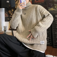 High-necked men thicken sweaters in autumn and win