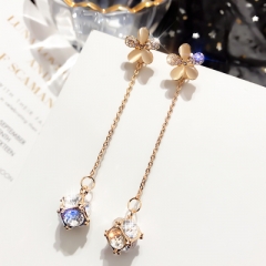 women flower long earring diamond earring women je