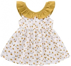 Girl's cotton dress flounced flower skirt Princess