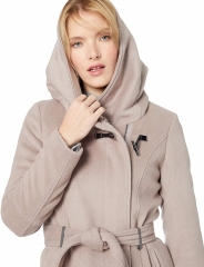 Women's Maxi Length Wool with Oversixed Hood and T