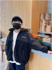 Harmony2021冬装新款男童中大童双面奥粒绒拼接加厚连帽夹克外套