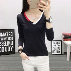 2022B Summer women's t-shirts, long-sleeved Korean