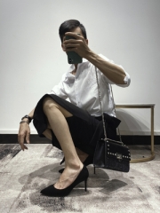 Black high heels women's thin heels professional p