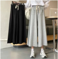 裤子女夏2017新款撞色百搭运动休闲短裤韩版潮家居高腰阔腿裤热裤