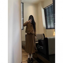 2022新款设计感高级感秋装学院风西装连衣裙 2022新款设计感高级感秋装学院风西装连衣裙