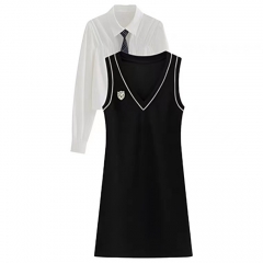 2022年新款茶系小个子学院风毛衣针织包臀辣妹套装 2022年新款茶系小个子学院风毛衣针织包臀辣妹套装