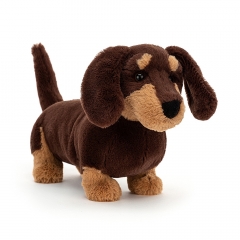 Otto Sausage Dog Stuffed Animal, 10 inches Brown 1