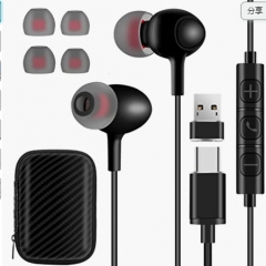 Rayhontech Black Wired Headphones with Mic and Vol