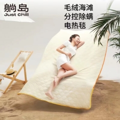 躺岛毛绒海滩电热毯单双人双控智能调温学生宿舍办公室家用电褥子