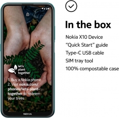 诺基亚 X10 6.67 英寸安卓 智能手机,带 5G 连接 - 6 GB RAM 和 64