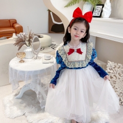 女童白雪公主裙春装儿童长袖连衣裙宝宝洋气圣诞节礼服裙演出服秋 白雪公主裙 100