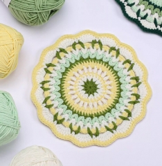 手工diy彩色杯垫隔热垫钩针新手解闷入门毛线手工编织材料包礼物