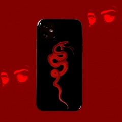 亮面艺术红黑设计感手机壳