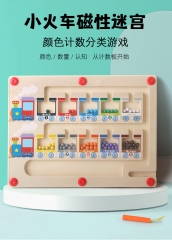磁力走珠迷宫玩具数字小火车幼儿童3到6岁益智逻辑思维专注力训练