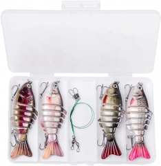 钓鱼诱饵套装 面水鲈鱼鱼饵 慢沉游泳诱饵 多关节游泳诱饵 逼真的硬饵鳟鱼栖息地