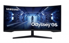 三星 34 英寸 Odyssey G5 超宽游戏显示器,带 1000R 曲面屏幕,165Hz,1ms