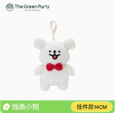 正版线条小狗女孩可爱礼物毛绒挂件玩具 领结款挂件 14cm