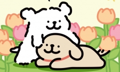 正版韩国Maltese线条小狗卡通亚克力钥匙扣挂件可爱钥匙扣包挂饰 放松小狗 4-6cm 哭泣小狗 