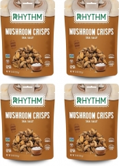 Rhythm Superfoods 蘑菇薯片零食，盐渍，非转基因，2.0 盎司（4 件装），素食主义