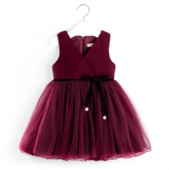 女童毛呢背心裙