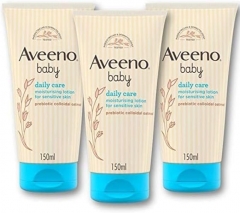 Aveeno 艾惟诺 婴儿日常护理24小时保湿乳液，150ml，3瓶装，包装随机