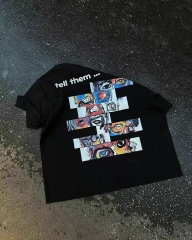 黑色油画无帽冬季保暖重磅舒适男女同款卫衣